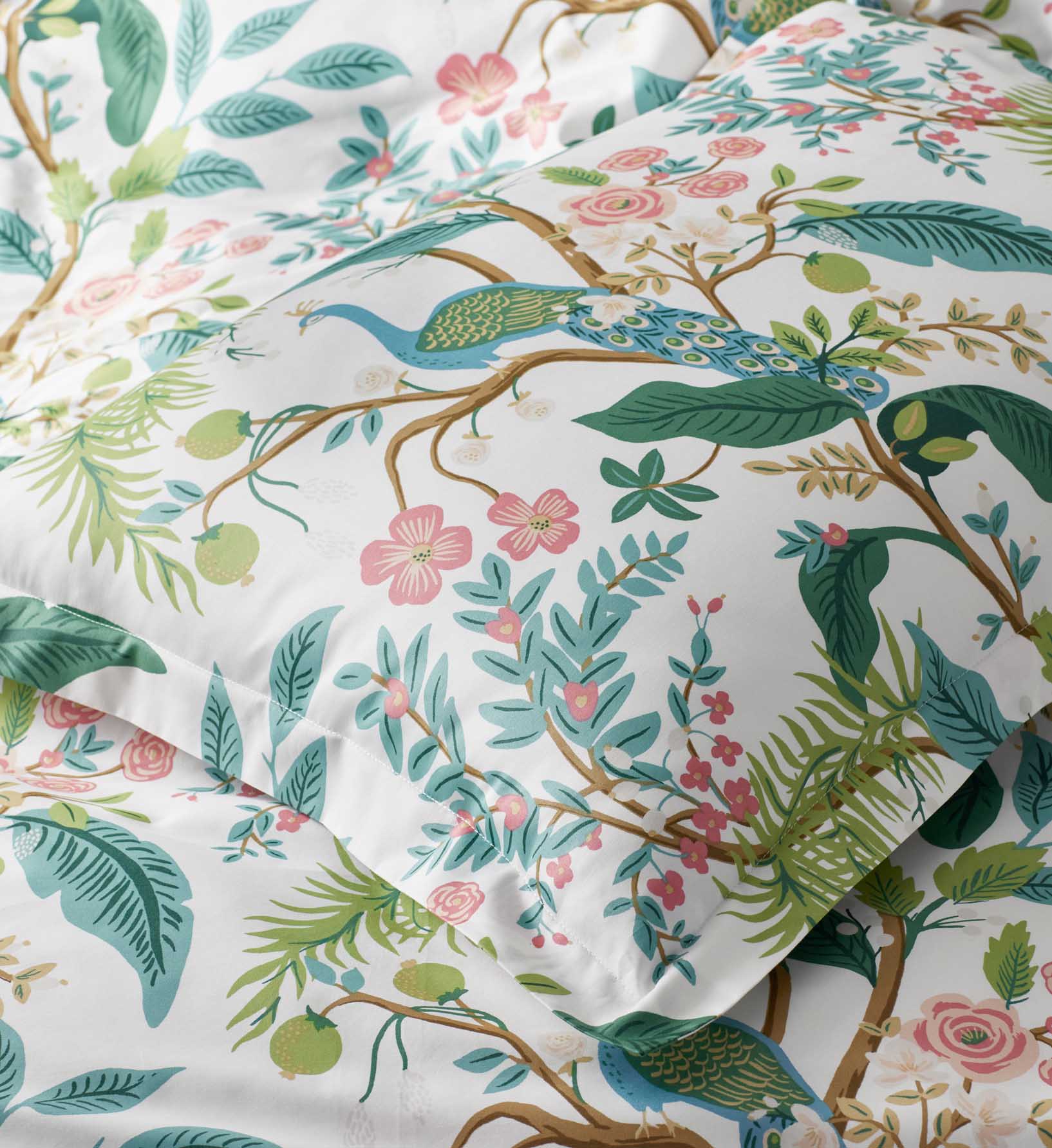 Sateen Sham - Peacock White - Image 2