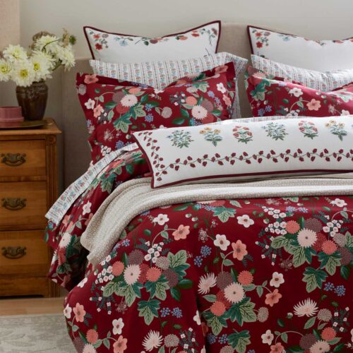 Alternative view of Percale Sham - Dahlia Merlot