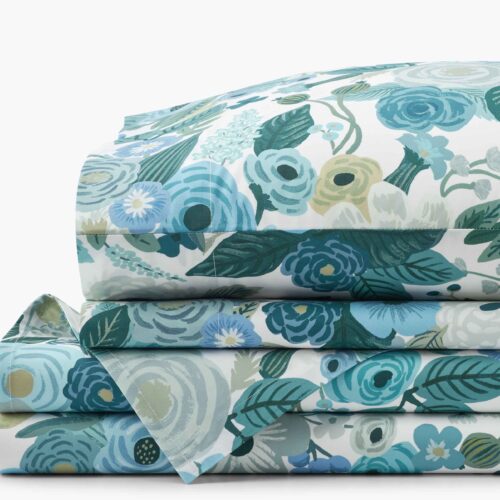 Percale Sheet Set - Garden Party Blue