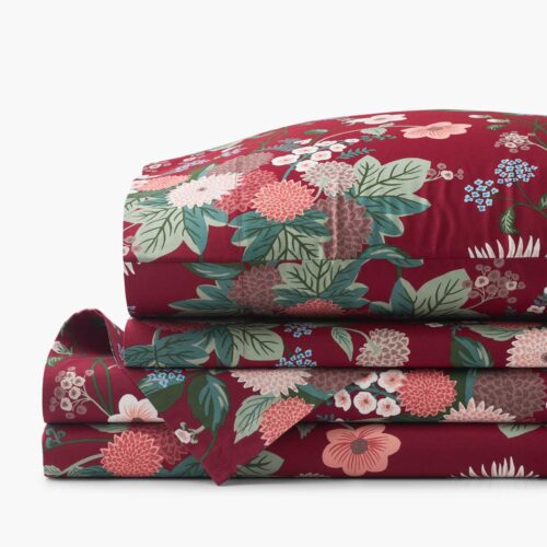 Percale Sheet Set - Dahlia Merlot
