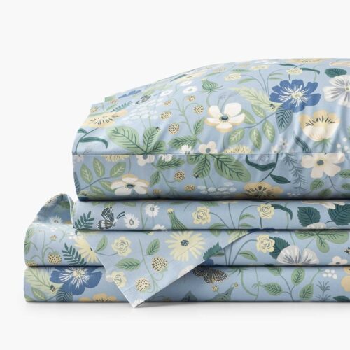 Percale Sheet Set - Strawberry Fields Slate