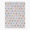 Easter Lattice Cotton Metallic Fabric - Blue