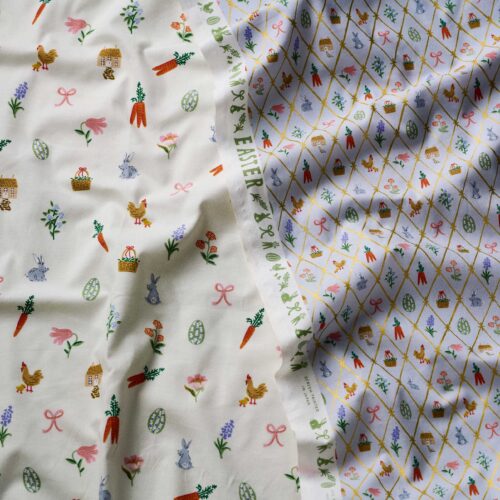 Alternative view of Easter Lattice Cotton Metallic Fabric - Blue