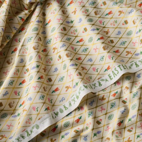 Alternative view of Easter Lattice Cotton Metallic Fabric - Linen