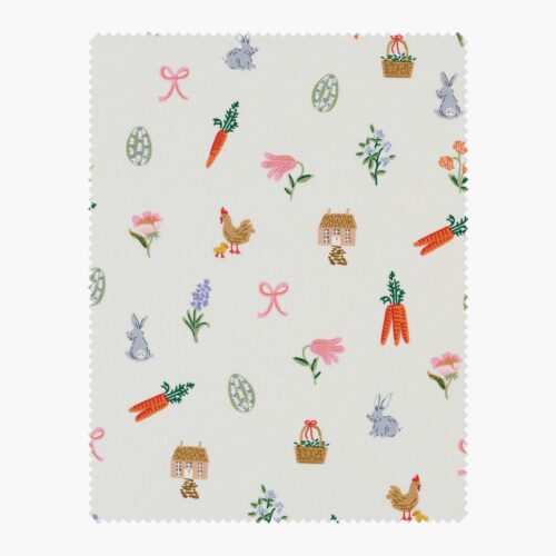 Easter Basket Cotton Fabric - Cream