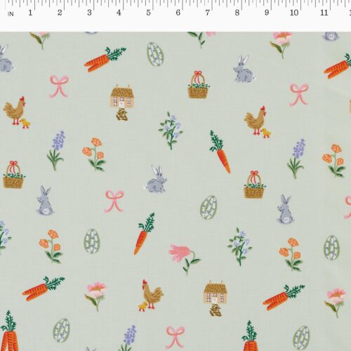 Alternative view of Easter Basket Cotton Fabric - Mint