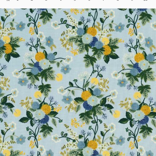 Alternative view of Dahlia Cotton Fabric - Blue