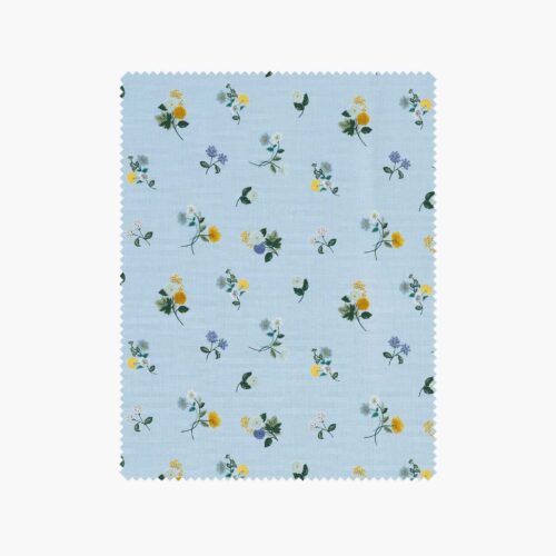 Ditsy Dahlia Cotton Fabric - Blue