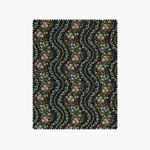 Wildwood Vines Cotton Metallic Fabric - Black