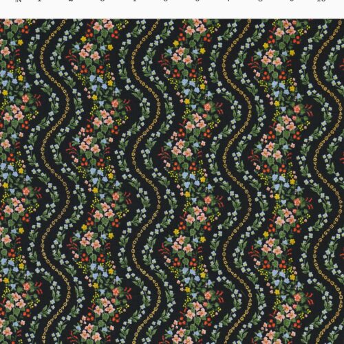 Alternative view of Wildwood Vines Cotton Metallic Fabric - Black
