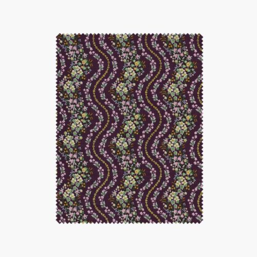 Wildwood Vines Cotton Metallic Fabric - Aubergine