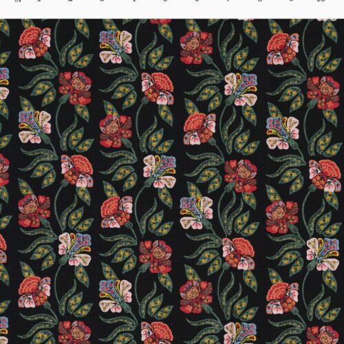 Alternative view of Posy Cotton Fabric - Black
