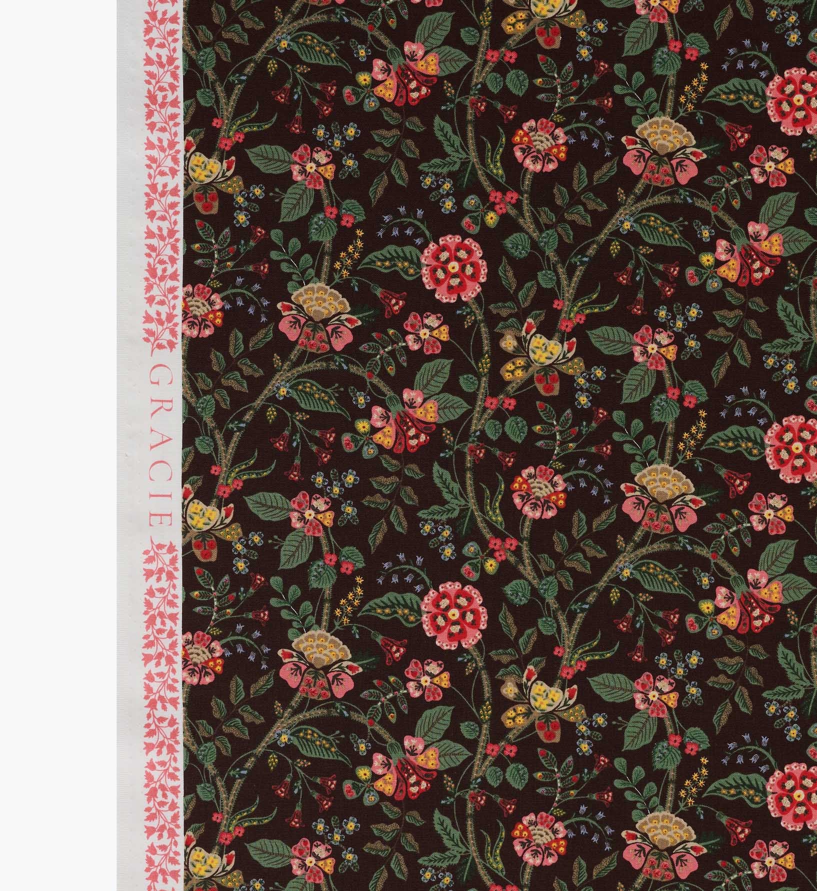 Gracie Cotton Fabric - Cocoa - Image 4