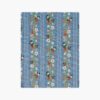 Floral Trellis Stripe Cotton Fabric - Slate