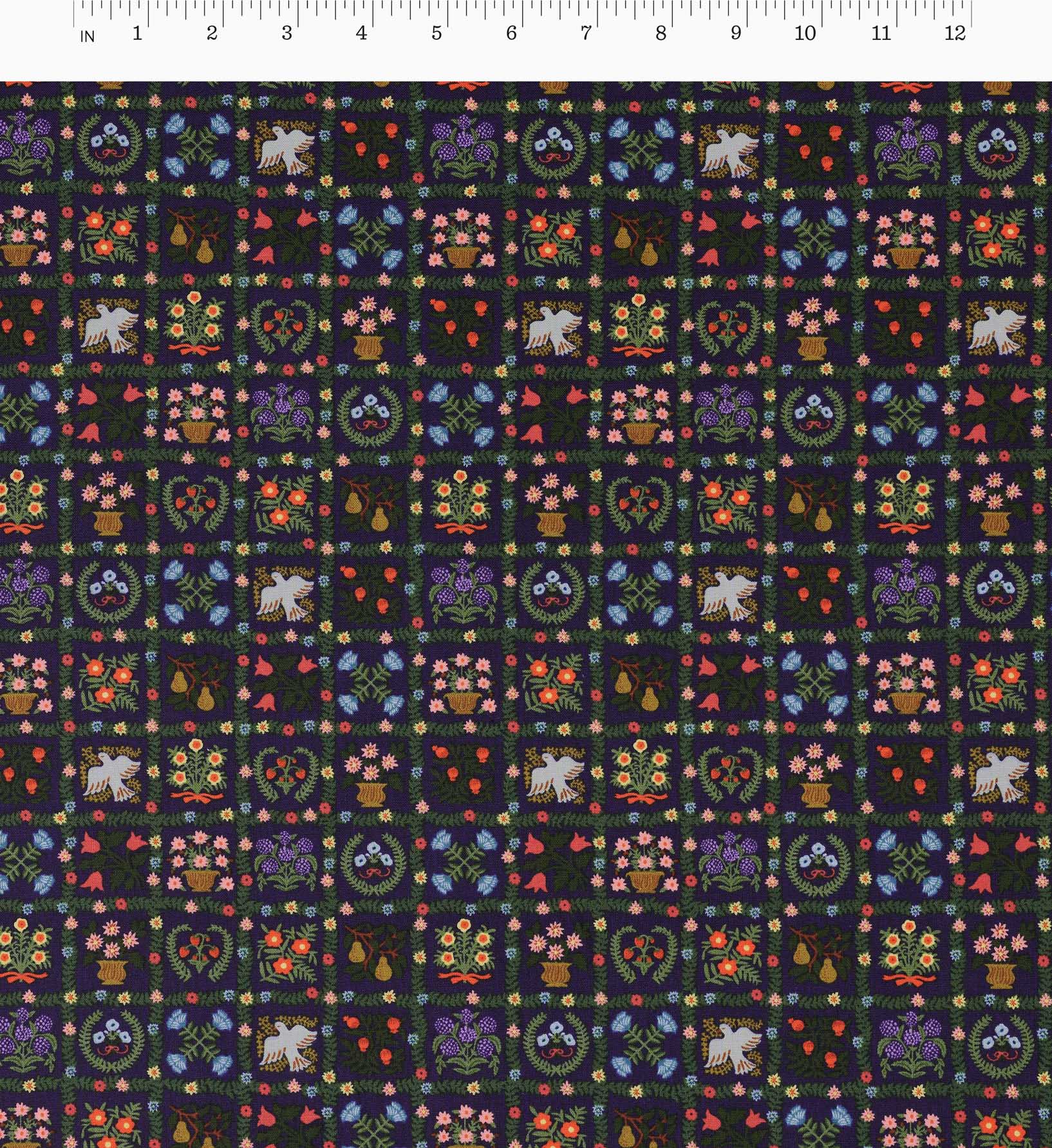 Helena Cotton Fabric - Navy - Image 2