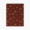 Farm Animals Cotton Fabric - Crimson