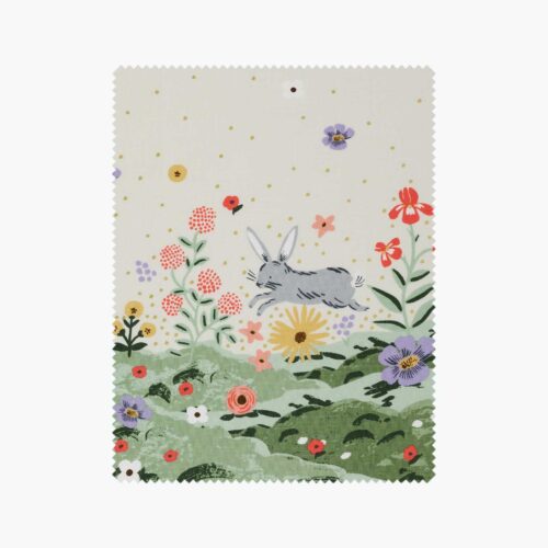 Spring Meadow Cotton Metallic Fabric - Cream