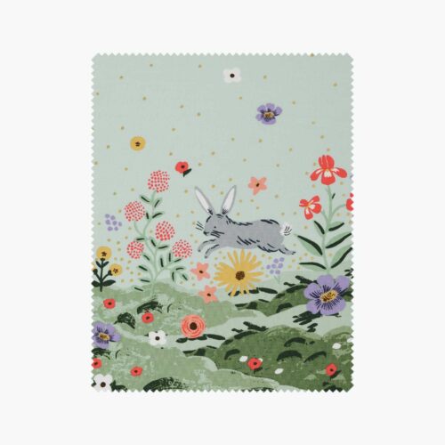 Spring Meadow Cotton Metallic Fabric - Green