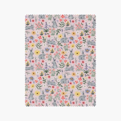 Bunny Floral Cotton Fabric - Pink