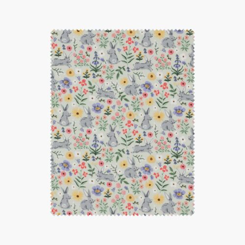 Bunny Floral Cotton Fabric - Green
