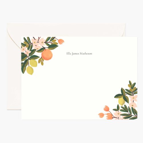 Floral Personalized Stationery  - Citrus Floral