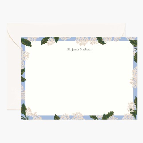 Floral Personalized Stationery  - Hydrangea