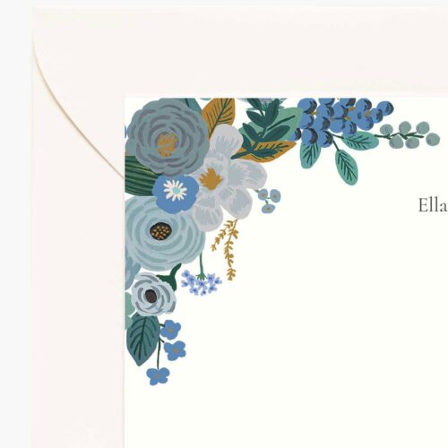 Alternative view of Floral Personalized Stationery  - Garden Party Blue