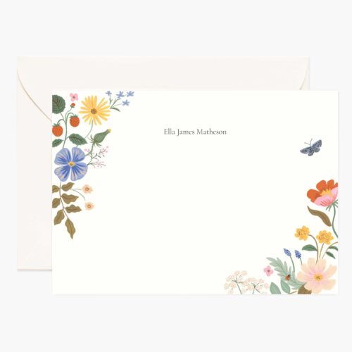 Floral Personalized Stationery  - Strawberry Fields