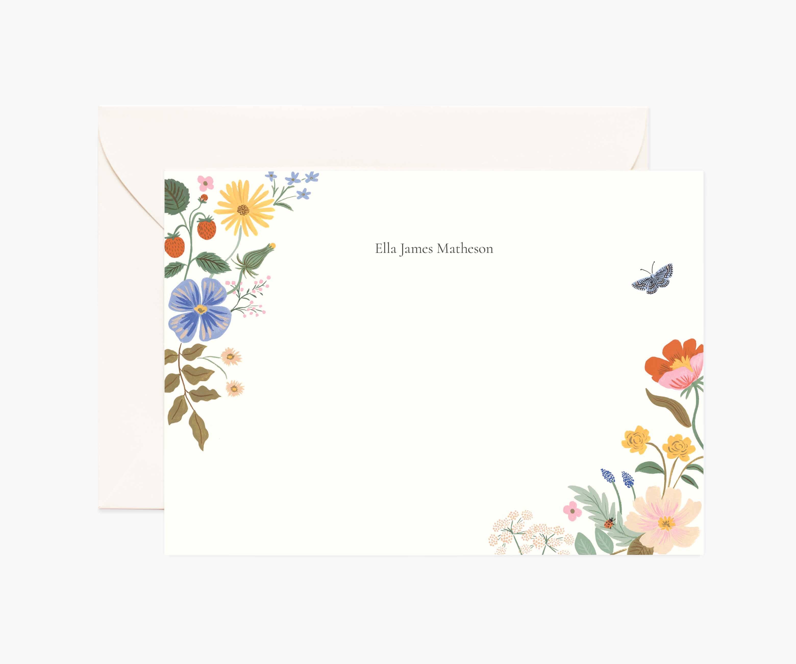 Floral Personalized Stationery - Strawberry Fields