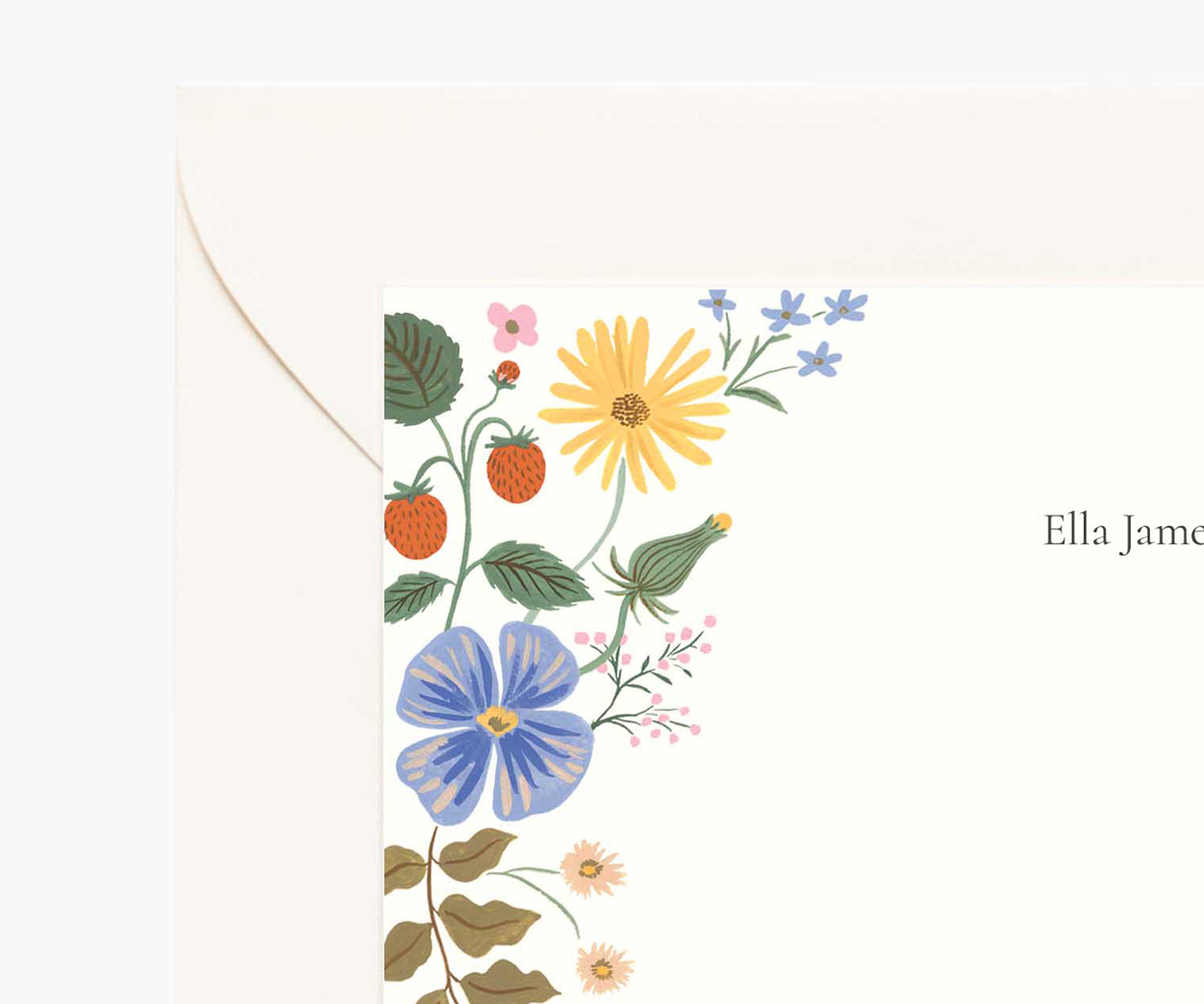 Floral Personalized Stationery - Strawberry Fields - Image 2