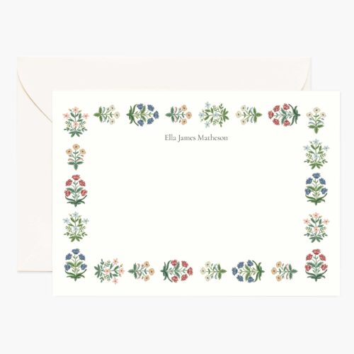 Floral Personalized Stationery  - Mughal Rose