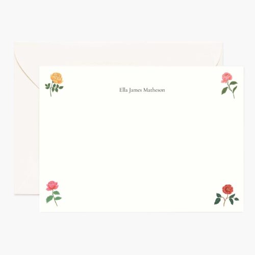 Floral Personalized Stationery  - Garden Roses