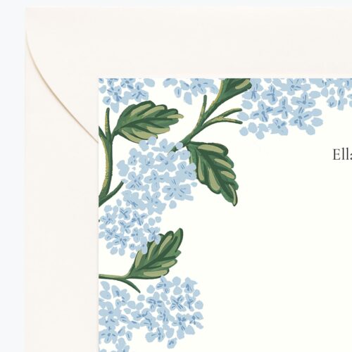 Alternative view of Floral Personalized Stationery  - Hydrangea Blue