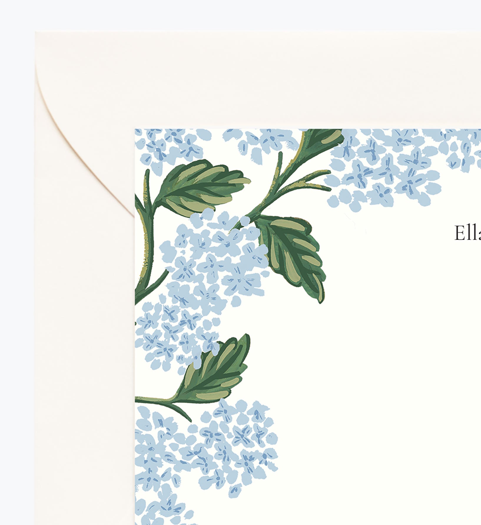 Floral Personalized Stationery - Hydrangea Blue - Image 2
