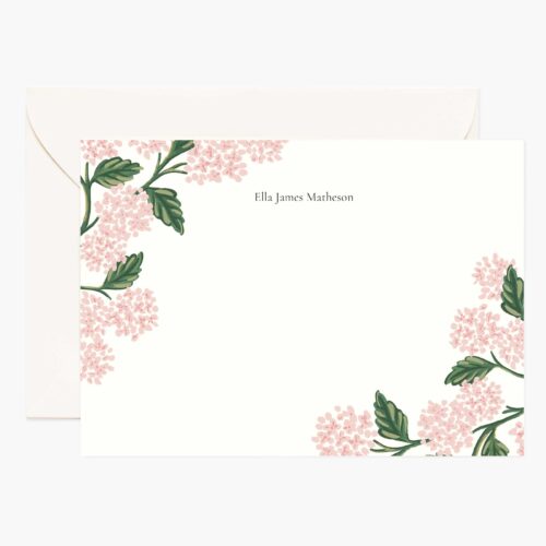 Floral Personalized Stationery - Hydrangea Blush