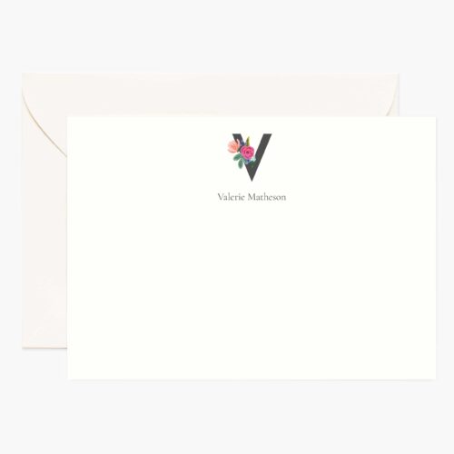 Monogram Personalized Stationery - V