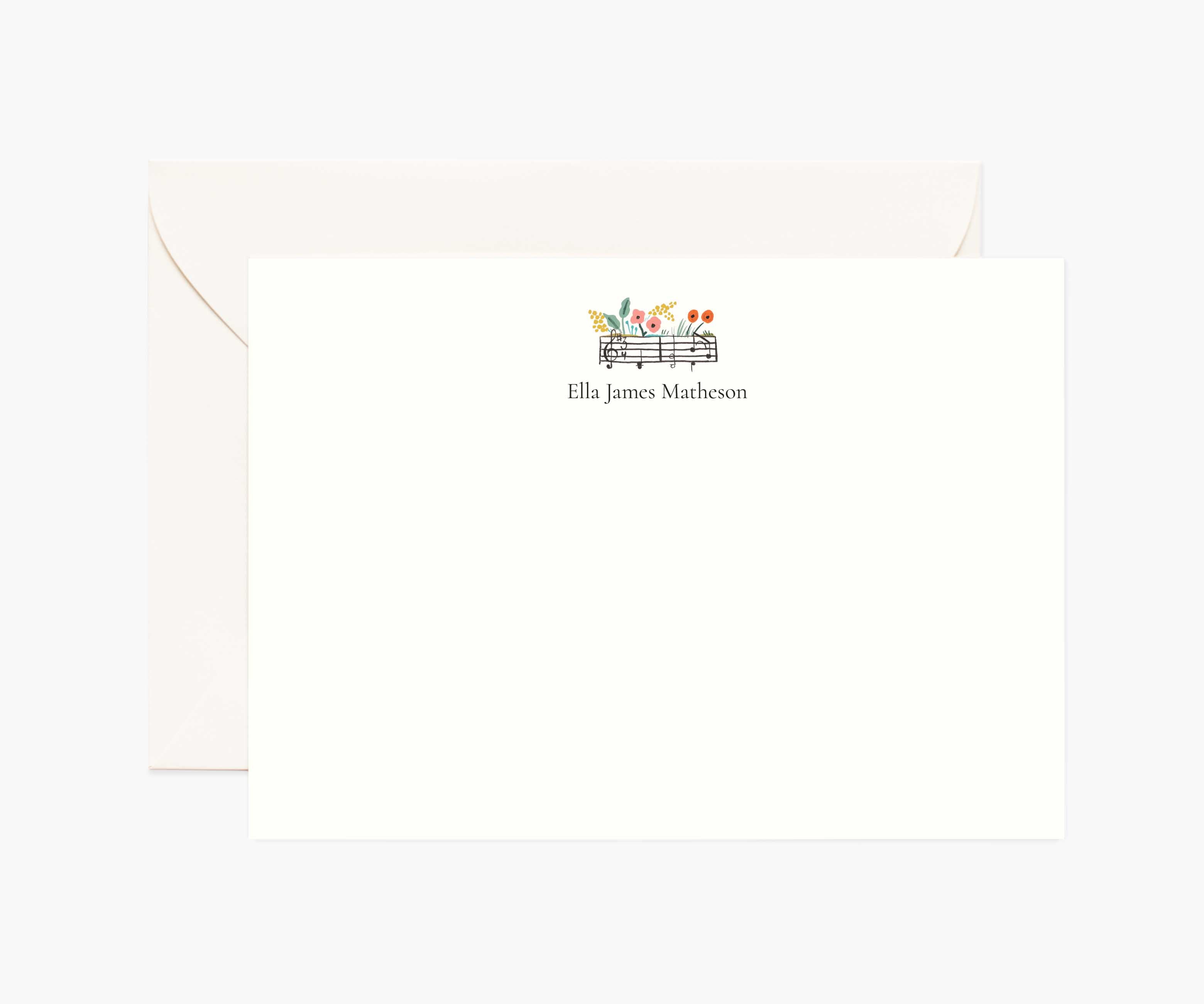 Arts Personalized Stationery - Music Notes