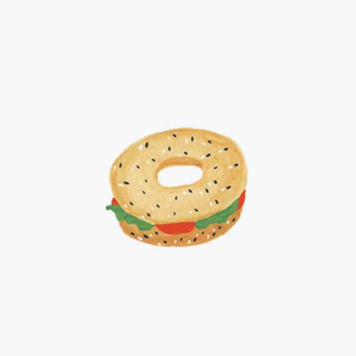 Alternative view of Food & Drink Personalized Stationery  - Bagel