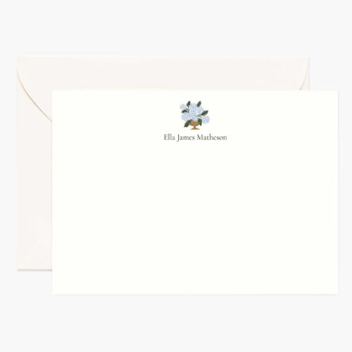 Floral Personalized Stationery  - Hydrangea Vase
