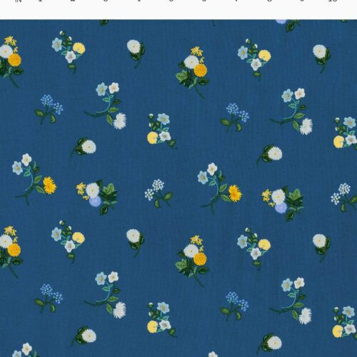 Alternative view of Ditsy Dahlia Rayon Fabric - Navy