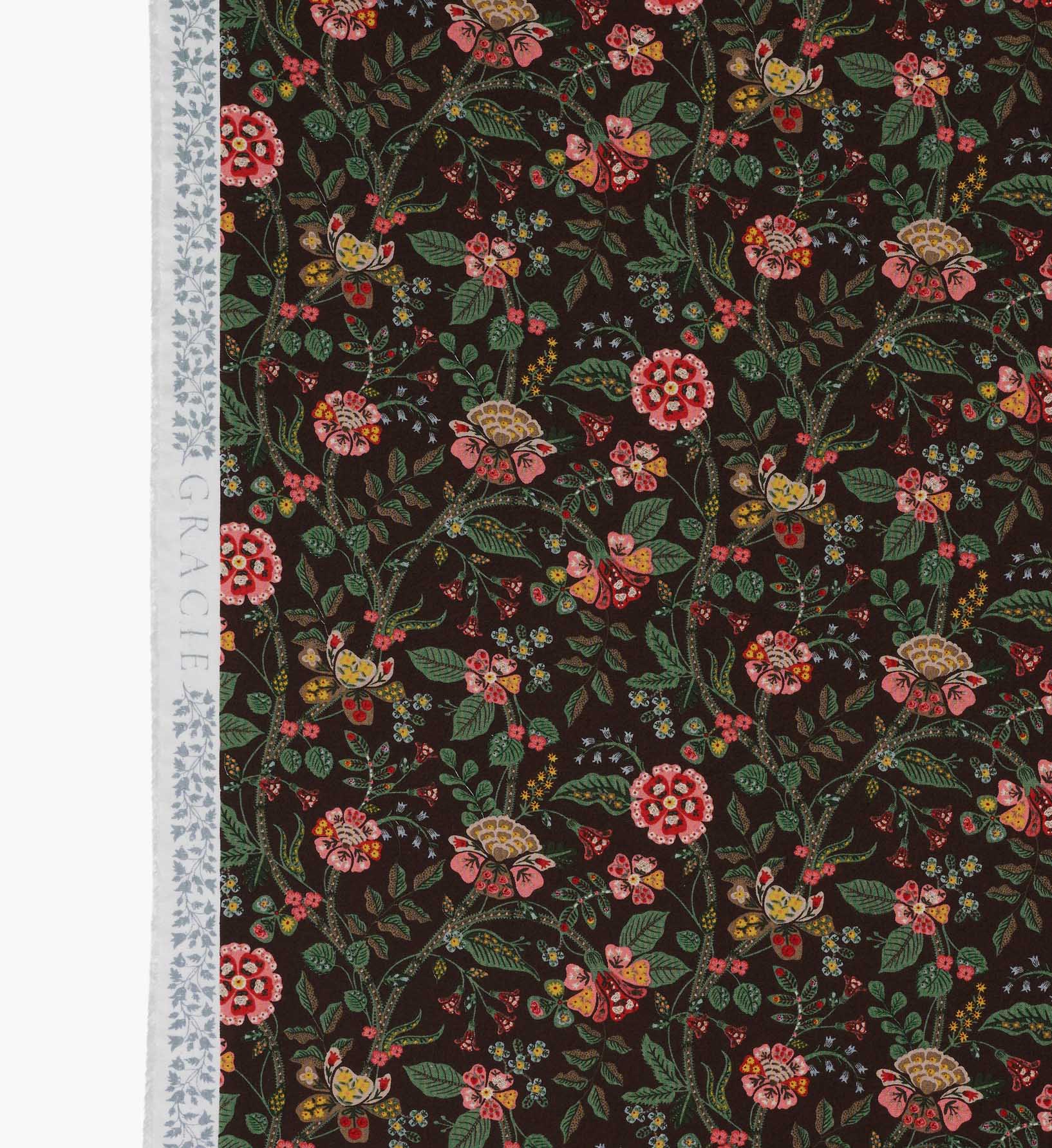 Gracie Rayon Fabric - Cocoa - Image 3