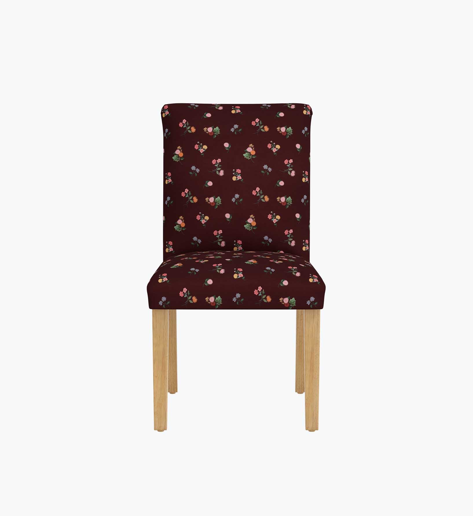 Lorraine Dining Chair - Ditsy Dahlia Burgundy - Image 2