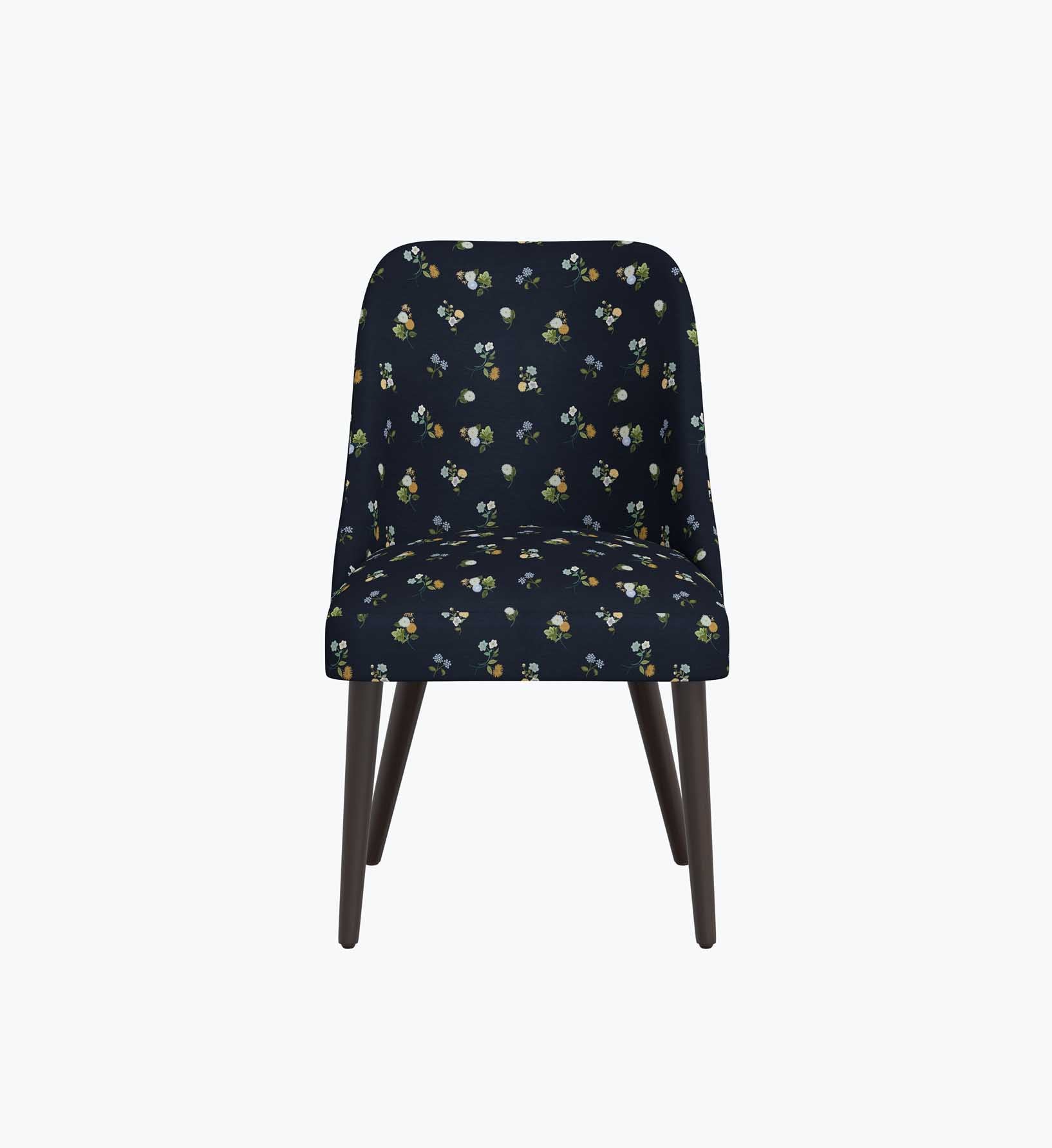 Clare Dining Chair - Ditsy Dahlia Navy - Image 2