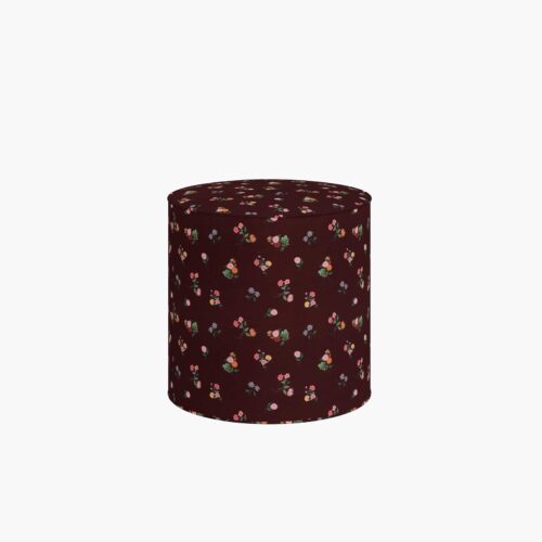 Billie Ottoman - Ditsy Dahlia Burgundy