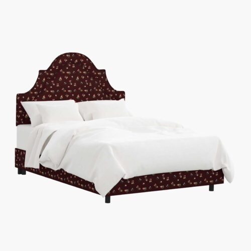 Marion Bed - Ditsy Dahlia Burgundy