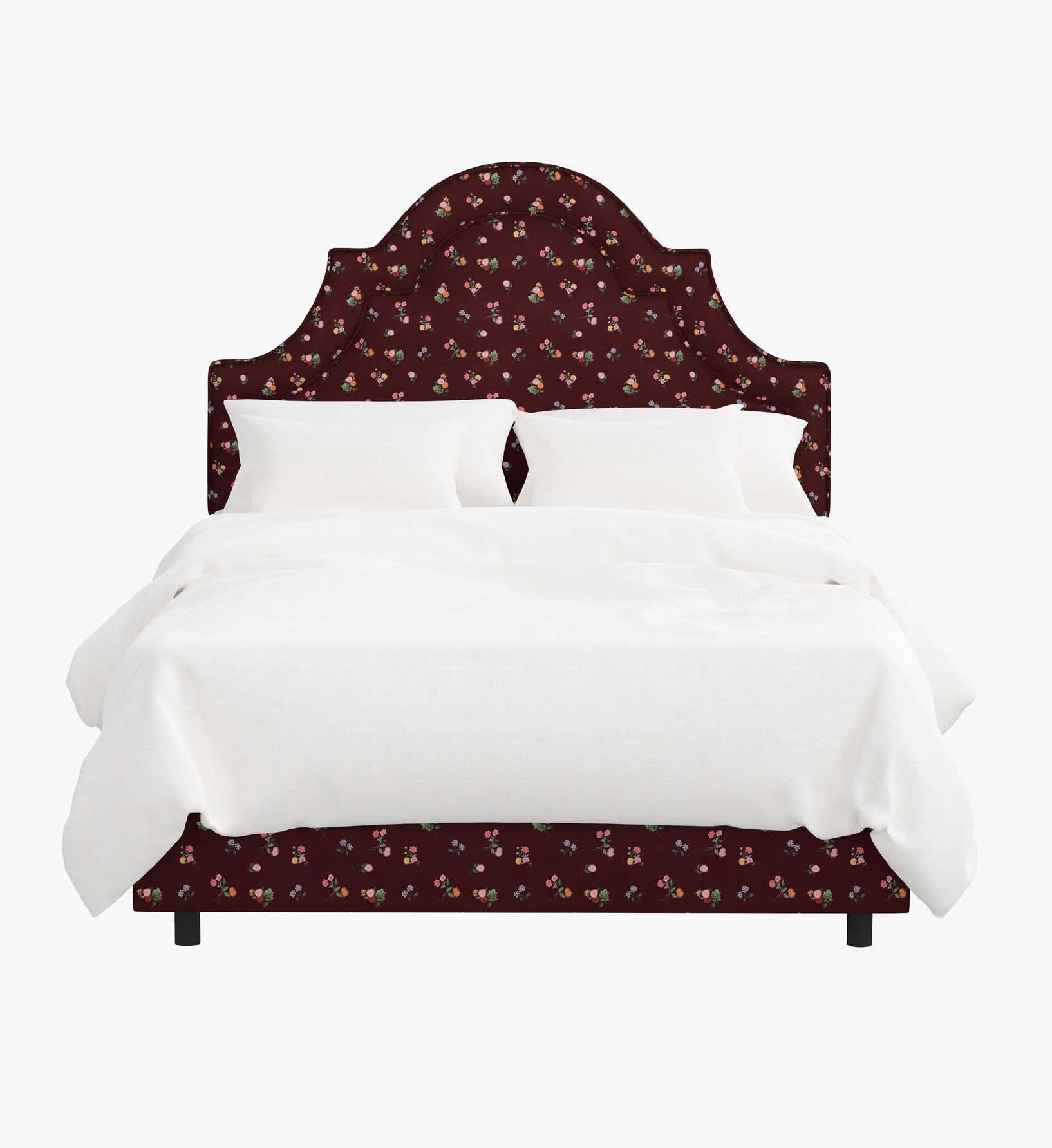 Marion Bed - Ditsy Dahlia Burgundy - Image 2