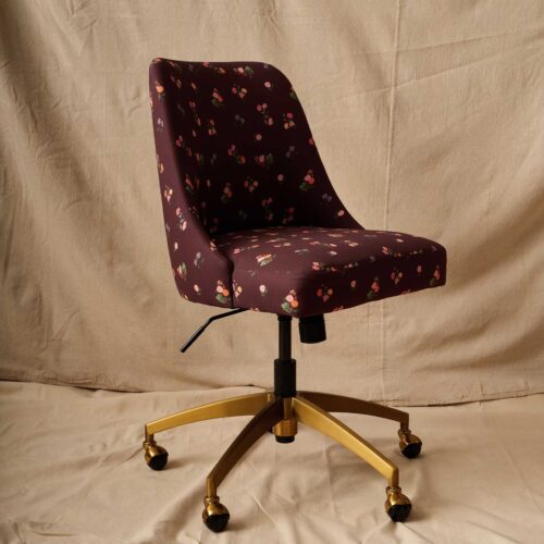 Alternative view of Oxford Desk Chair - Ditsy Dahlia Burgundy