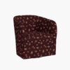 Pembroke Swivel Chair - Ditsy Dahlia Burgundy