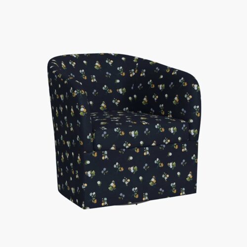 Pembroke Swivel Chair - Ditsy Dahlia Navy