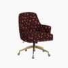 Cambridge Desk Chair - Ditsy Dahlia Burgundy